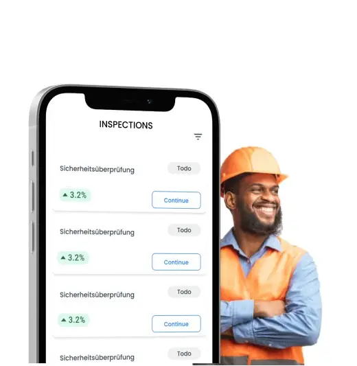 Worker working with Inspection Software flowdit