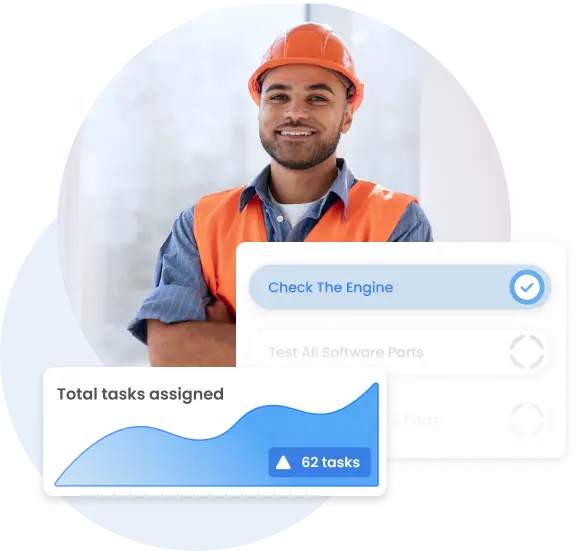 Worker working with the Task Management Software flowdit