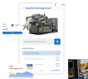 Quality management software, QMS interface with machinery status and Instructions