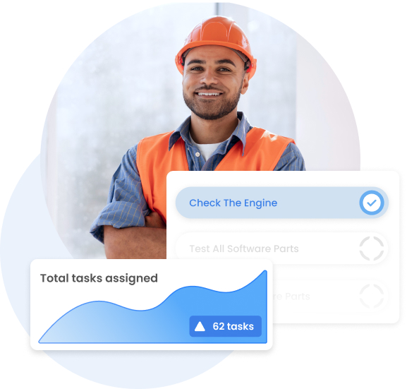 Worker working with the Task Management Software flowdit