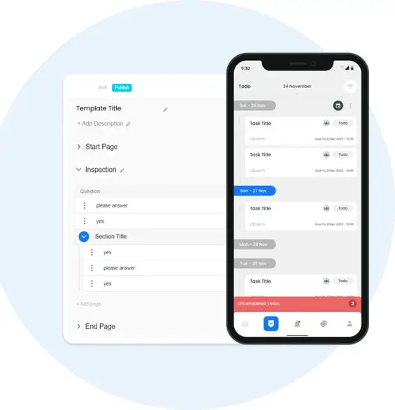 flowdits interface for creating digital workflows for your checklists