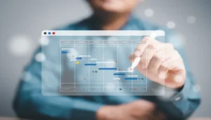 Project timeline planning with first time right approach on an interactive Gantt chart