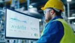Worker monitoring equipment data dashboard with manufacturing maintenance software